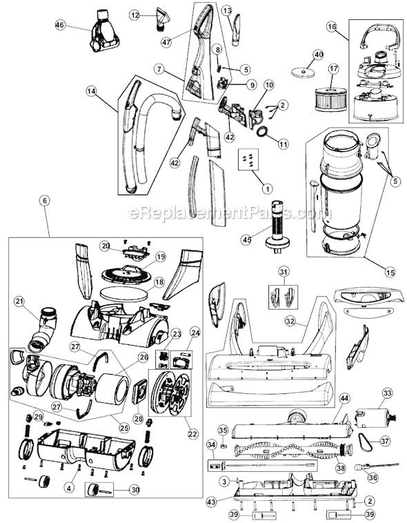 Page A Diagram and Parts List for M130005  Dirt Devil Upright Vacuum